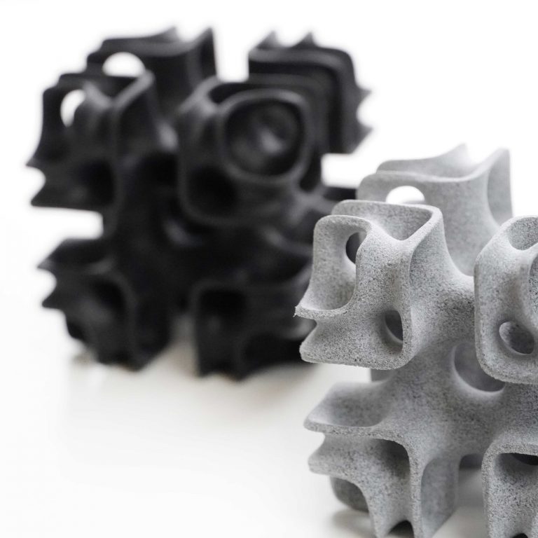 3D printing part gray and black PA12