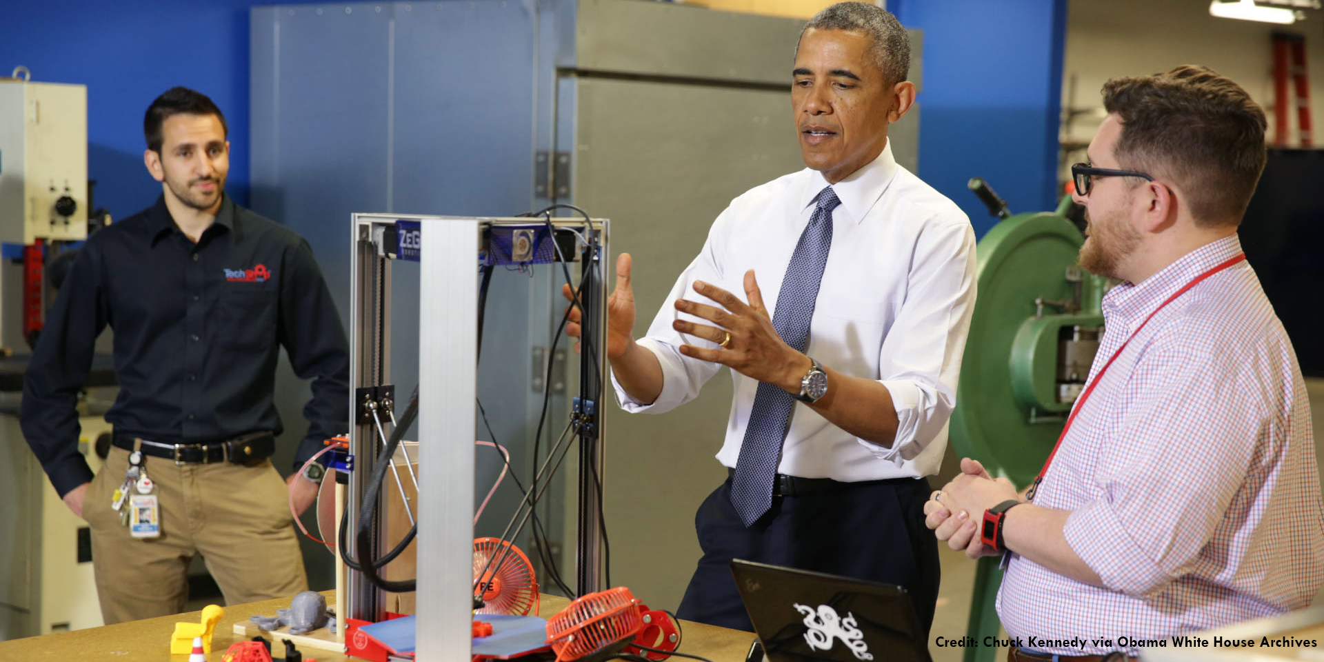 Barack Obama mit 3D Drucker