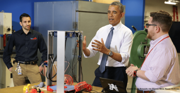 Barack Obama mit 3D Drucker